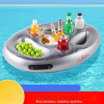 Amazon Hot Sale PVC napuhani držač za piće, držač za čaše, porozni držač za čaše s voćem, tanjur za vino za zabavu, plutajući na vodi