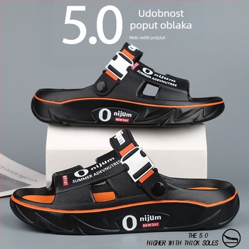 Nove muške sandale i papuče za ljeto 2025. s debelim potplatima, kućne, neklizajuće, otporne na habanje, dezodorans, modne papuče za plažu, prekogranične