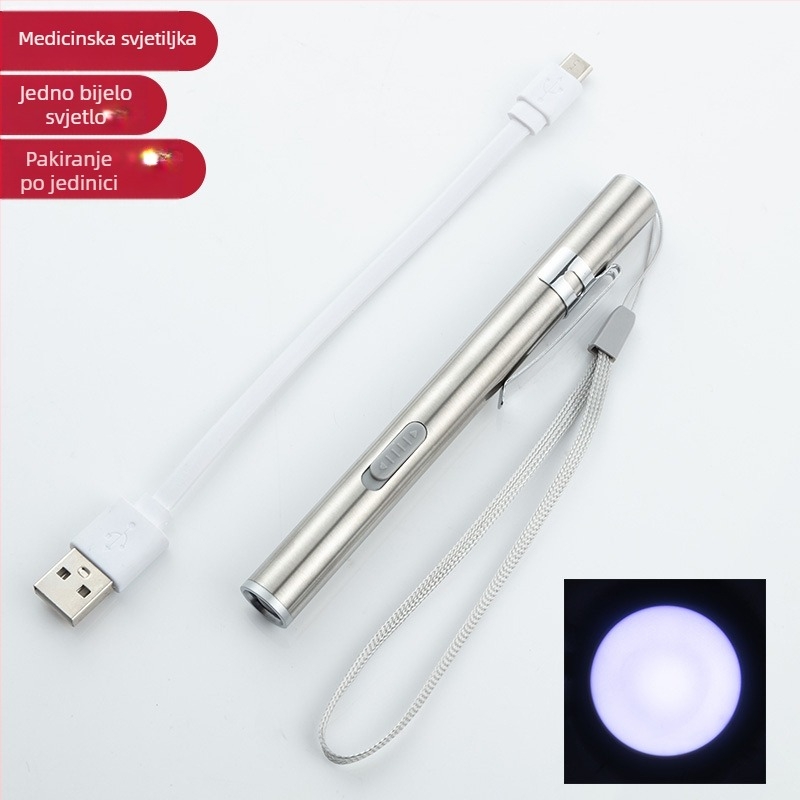 Olovka za učenike, liječnike, medicinske sestre, djecu, jutarnji pregled, USB punjiva oftalmologija, otorinolaringologija, oralna mala medicinska svjetiljka, LED
