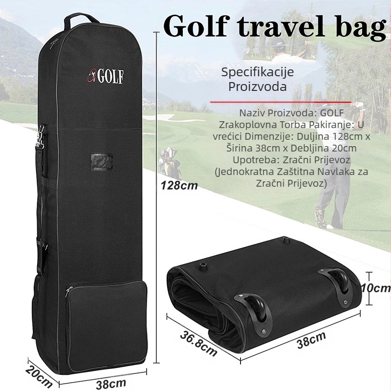 Prekogranična vruća prodavačka valuta za golf, torba za zrakoplovstvo, torba za prijavljene zrakoplove, zaštitna navlaka za torbu za golf, sklopiva navlaka za torbu za palice