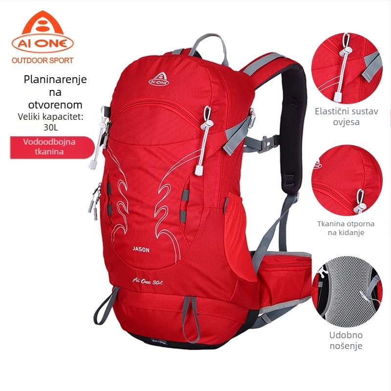 Aiwang Vanjska planinarska torba s visećim leđima Vodootporna muška i ženska kamperska, planinarska i biciklistička torba 30L