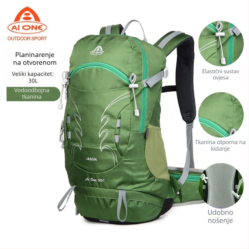 Aiwang Vanjska planinarska torba s visećim leđima Vodootporna muška i ženska kamperska, planinarska i biciklistička torba 30L