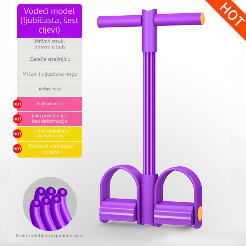 Pedala za jogu marke Shrimp s 4 cijevi, 6 cijevi, pomoćni uređaj za trbušnjake s četiri cijevi, uže za zatezanje u fitnessu