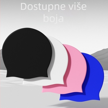Prekogranična kapa za plivanje za odrasle s velikom glavom za žene, vodootporna, velika, duga kosa, posebna udobna silikonska kapa za zaštitu ušiju