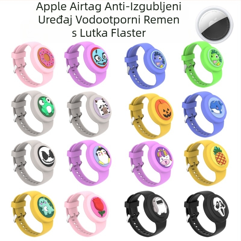 Pogodno za Apple Airtag, vodootpornu traku za zglob, torbu s crtanim likovima i našivkom za djecu.