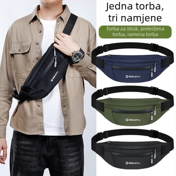 Sportska torba za struk za muškarce i žene velikog kapaciteta za trčanje na otvorenom, novčanik za mobitel, torba za blagajnu, putna torba preko tijela, ultra tanka mala torba za prsa