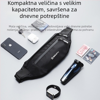 Sportska torba za struk za muškarce i žene velikog kapaciteta za trčanje na otvorenom, novčanik za mobitel, torba za blagajnu, putna torba preko tijela, ultra tanka mala torba za prsa