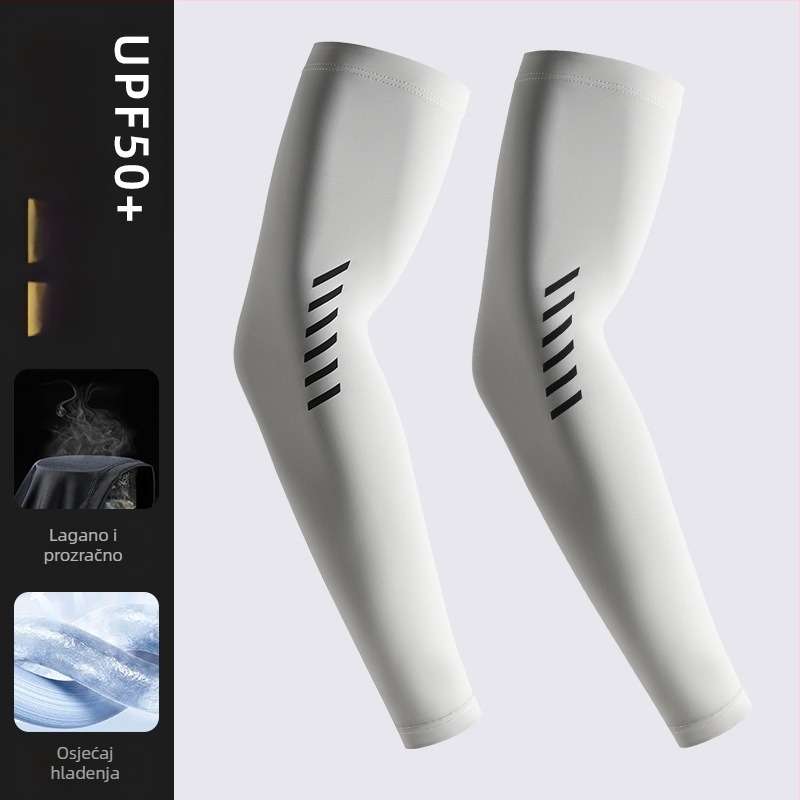 Muški navlak za ruke od ledene svile, za zaštitu od sunca, hladan osjećaj, prozračni, UV zaštita, ljetni štitnik za ruke za biciklizam