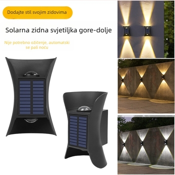 Nova solarna lampa s rogom vanjska vodootporna zidna lampa dvorište vrt zidni reflektor zidna lampa za vrata vile