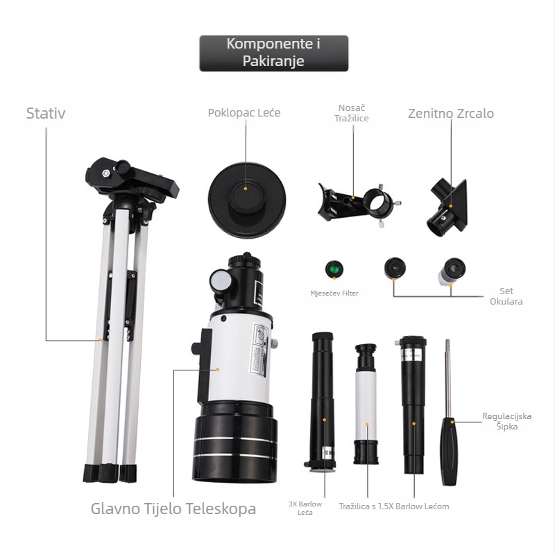 Veleprodajni FM astronomski teleskop s tražilom zvijezda za djecu, profesionalni vanjski teleskop visoke razlučivosti za promatranje Mjeseca