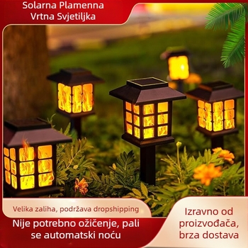 Solarna svjetla svjetla za travnjak vanjska podna svjetla plamena svjetla kuća krajobrazna svjetla vila vrtna svjetla automatska