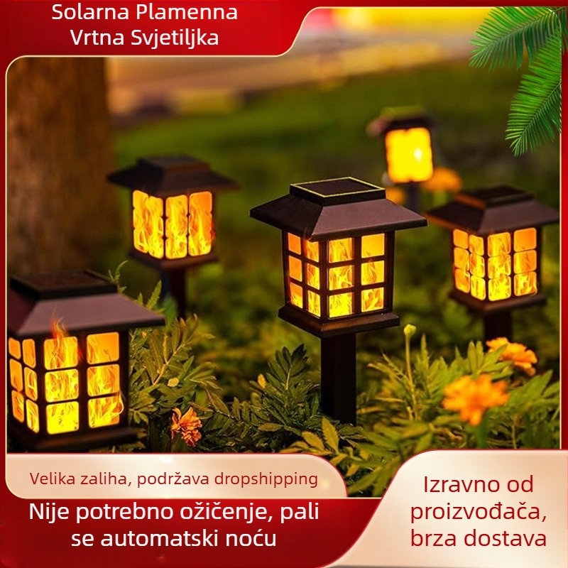 Solarna svjetla svjetla za travnjak vanjska podna svjetla plamena svjetla kuća krajobrazna svjetla vila vrtna svjetla automatska