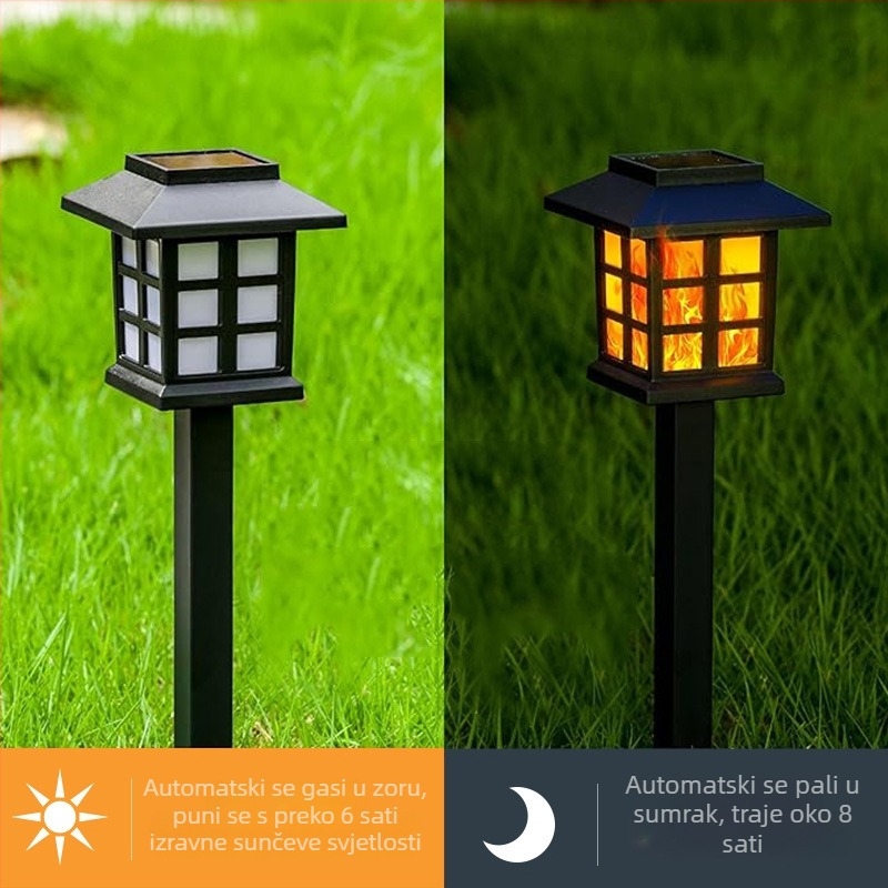 Solarna svjetla svjetla za travnjak vanjska podna svjetla plamena svjetla kuća krajobrazna svjetla vila vrtna svjetla automatska