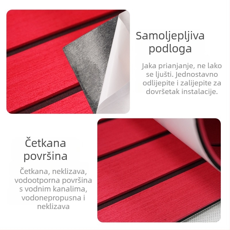 HD Tvornica na zalihi Jahta Kajak Ribarski brod Crveno Crna eva imitacija tikovine Protuklizna podloga Visoke gustoće Otporna na UV zračenje