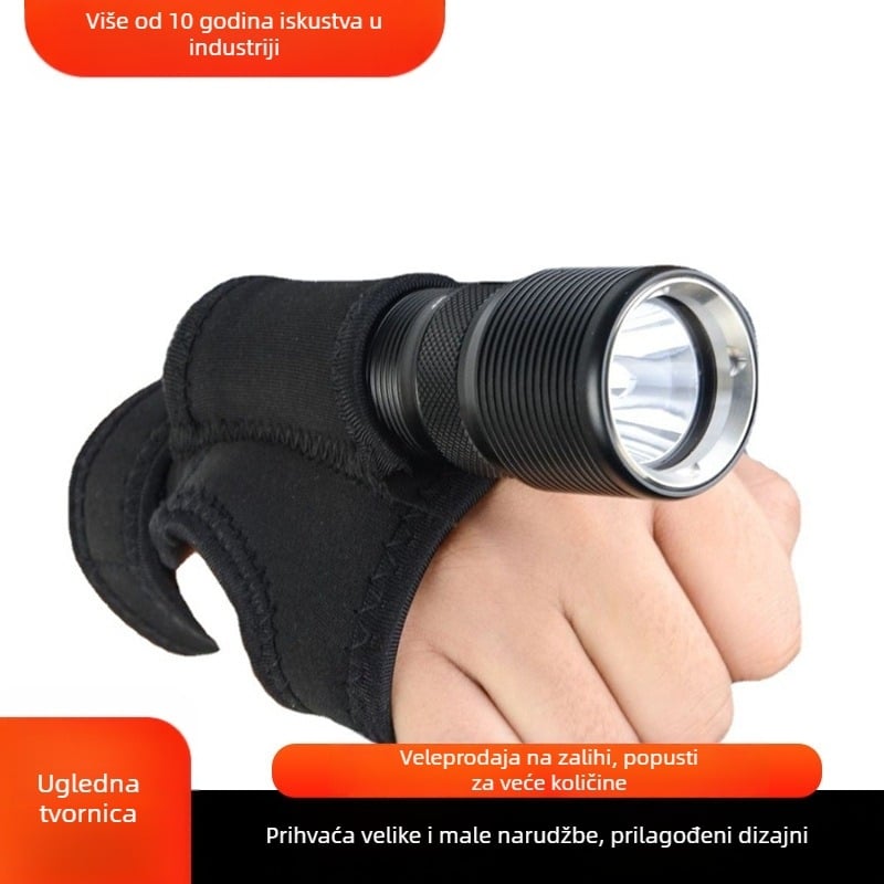 Trustfire set svjetiljki za ronjenje, dubinsko ronjenje, svjetiljka s leđnim nosačem, svjetlo za prste, set za ronjenje s LED svjetlom