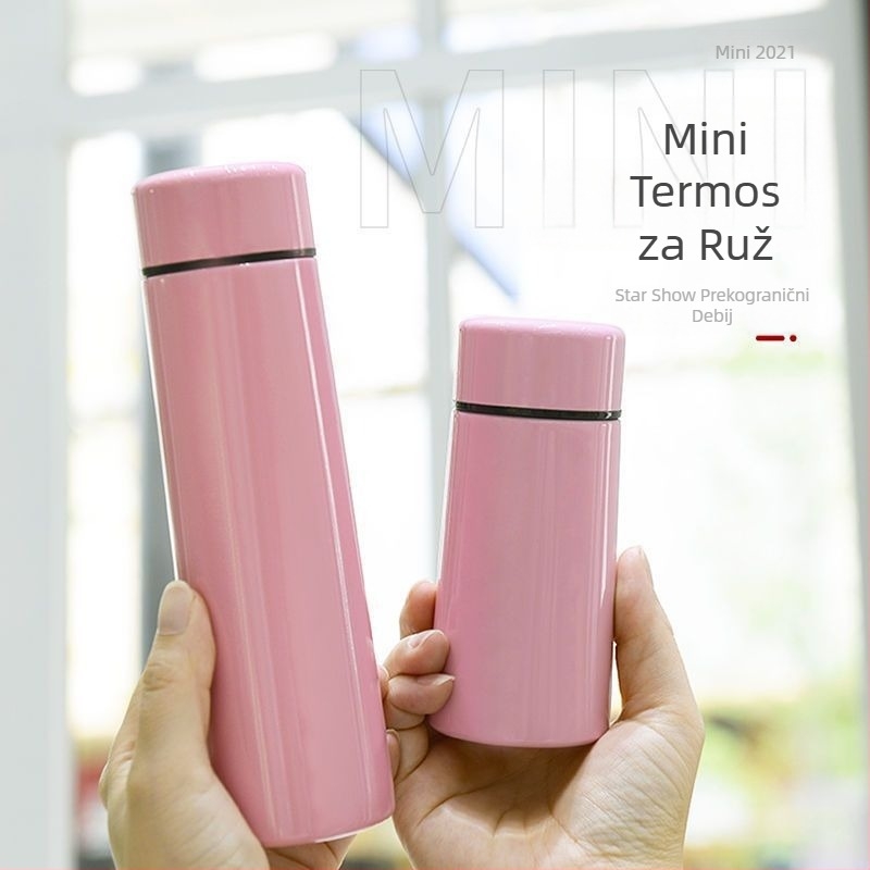 Prijenosna džepna šalica od nehrđajućeg čelika 304, mini jednostavna šalica za vodu za male djevojčice i učenice, slatka termosica