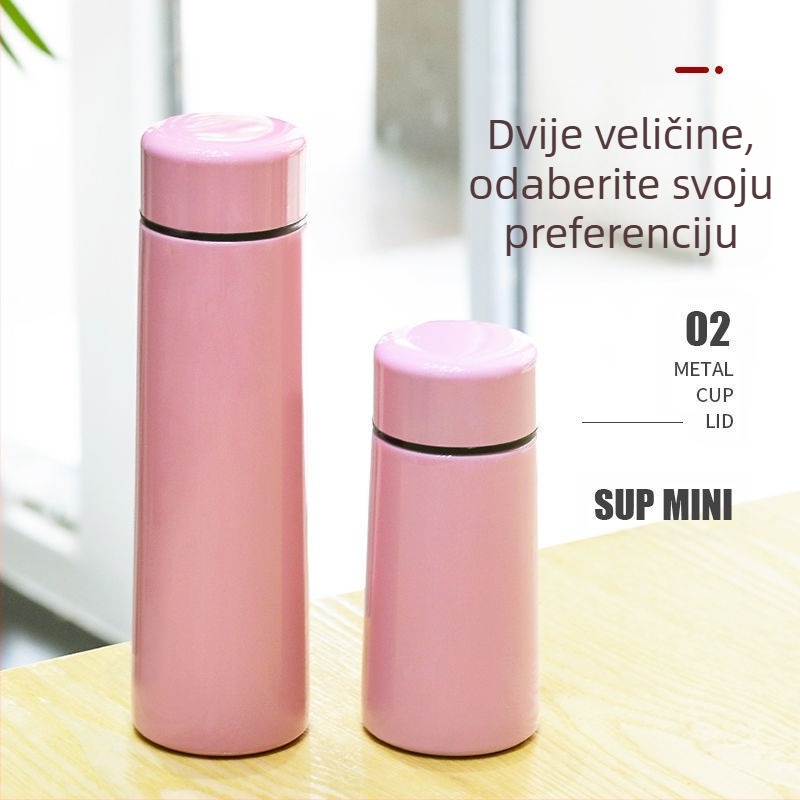 Prijenosna džepna šalica od nehrđajućeg čelika 304, mini jednostavna šalica za vodu za male djevojčice i učenice, slatka termosica