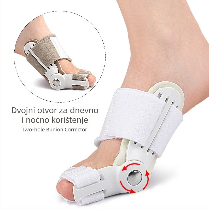 Separator za palčeve s dvostrukom rupom za valgus palca na nozi, kost stopala, valgus hallux valgus, pogodan za dnevnu i noćnu upotrebu