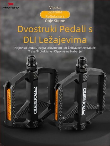 Promend biciklistička pedala s najlonskim remenom, reflektor s dvostrukim Du integriranim protukliznim čavlima za brdski bicikl