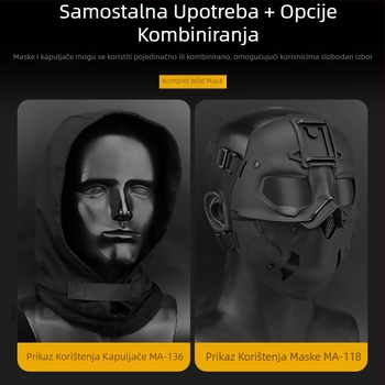WOSPORT Wild Mask odijelo za glavu Maska za dvostruku upotrebu Način rada Zaštita cijelog lica Jednobojna