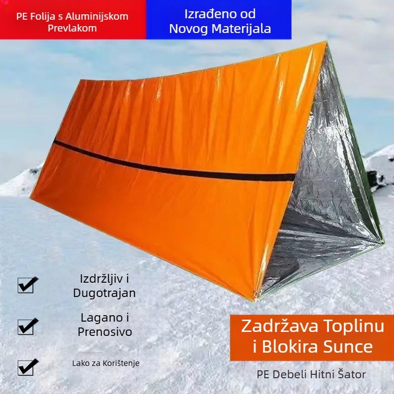 Prijenosni vanjski šator za hitne slučajeve, spašavanje u slučaju katastrofe, kampiranje, vreća za spavanje otporna na hladnoću, termalna deka, planinarenje, kampiranje, prekogranična dropshipping