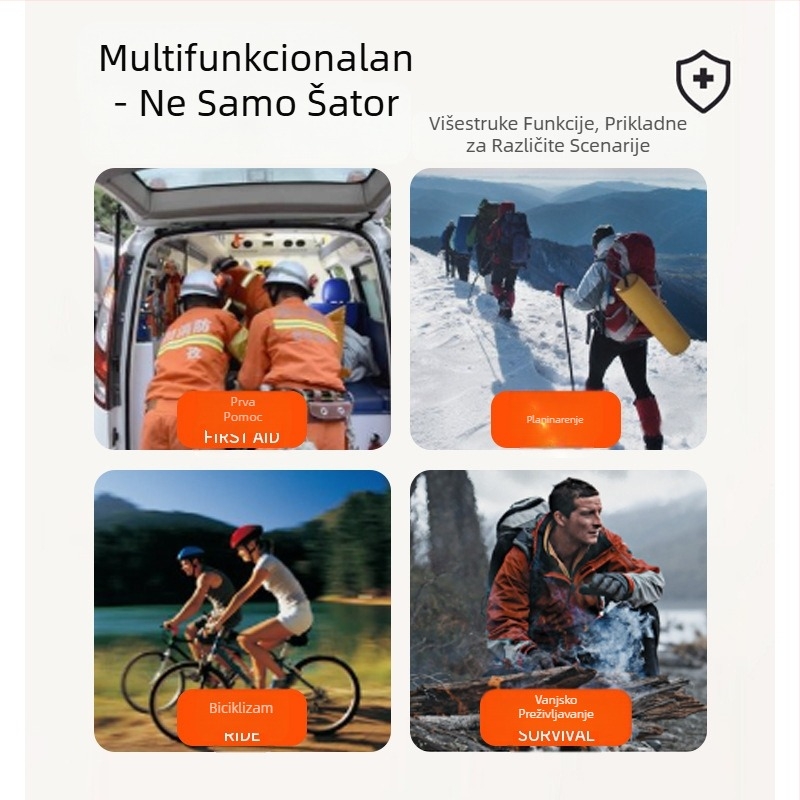 Prijenosni vanjski šator za hitne slučajeve, spašavanje u slučaju katastrofe, kampiranje, vreća za spavanje otporna na hladnoću, termalna deka, planinarenje, kampiranje, prekogranična dropshipping