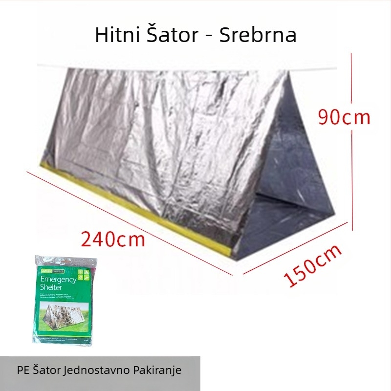 Prijenosni vanjski šator za hitne slučajeve, spašavanje u slučaju katastrofe, kampiranje, vreća za spavanje otporna na hladnoću, termalna deka, planinarenje, kampiranje, prekogranična dropshipping