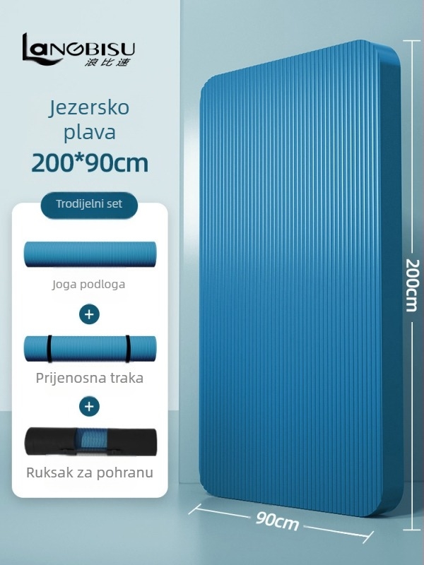 Muška fitness prostirka za početnike koja se suši s leđa, proširena i duga, neklizajuća, otporna na habanje, prostirka za jogu za sport