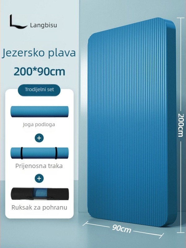 Muška fitness prostirka za početnike koja se suši s leđa, proširena i duga, neklizajuća, otporna na habanje, prostirka za jogu za sport