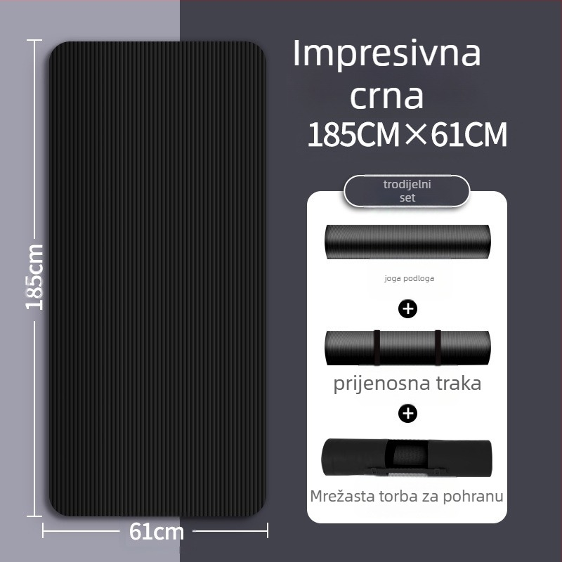 Muška fitness prostirka za početnike koja se suši s leđa, proširena i duga, neklizajuća, otporna na habanje, prostirka za jogu za sport