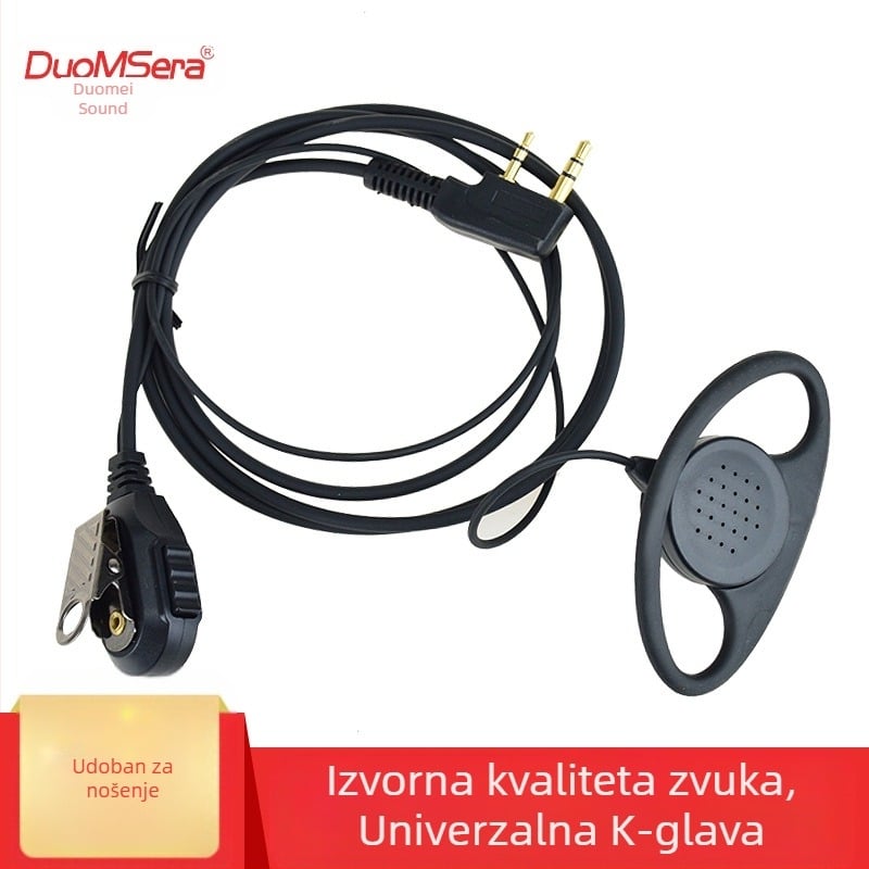 Duomeisheng walkie-talkie slušalice s velikom kukom za uho Univerzalne slušalice za jedno slušanje, hotel, noćni klub, bar, kabel za slušalice s velikim volumenom