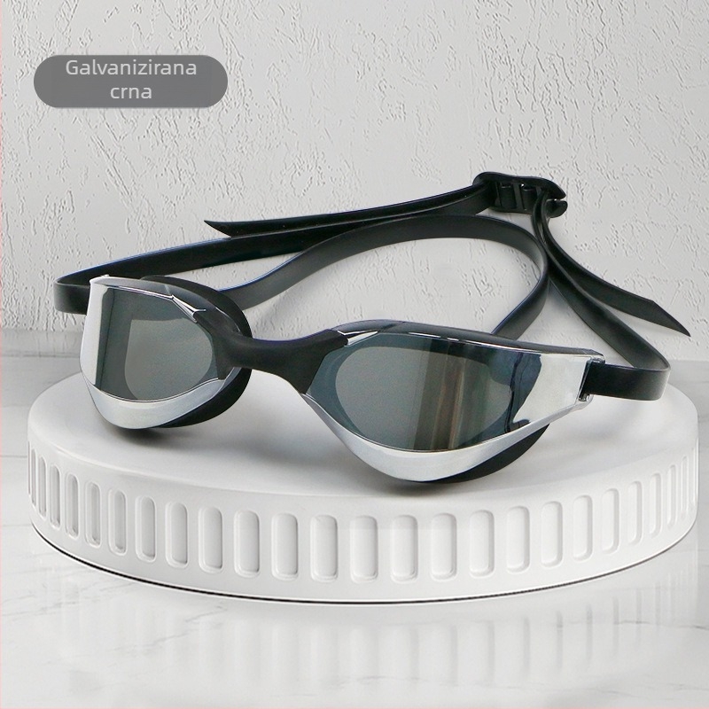 Naočale za plivanje s križnim ogledalom, galvanizirane, šarene, za zaštitu očiju, vodootporne, protiv zamagljivanja, profesionalne naočale za plivanje za trening, torba za naočale za plivanje