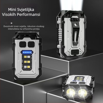 Vanjska Edc svjetiljka s privjeskom za ključeve, višenamjenska punjiva vanjska radna svjetiljka s tri izvora svjetlosti, prijenosna svjetiljka s jakim svjetlom