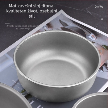 Tvornička prodaja Čista titanska zdjela Vanjsko kampiranje Titanska zdjela Posuđe za stol na otvorenom Prijenosna složena titanska zdjela