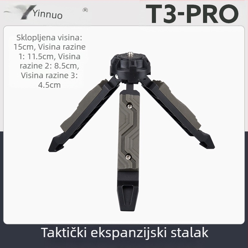 Taktički tronožac za vjetar, stolni vanjski stalak za svjetlo za kampiranje, mobilni telefon s mikro kamerom uživo, stabilizator za jednu kameru