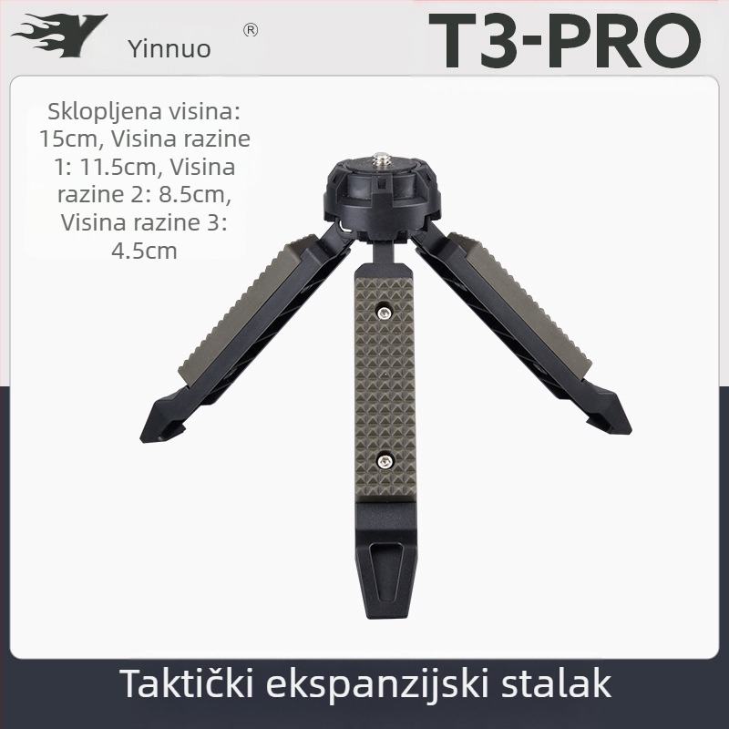 Taktički tronožac za vjetar, stolni vanjski stalak za svjetlo za kampiranje, mobilni telefon s mikro kamerom uživo, stabilizator za jednu kameru