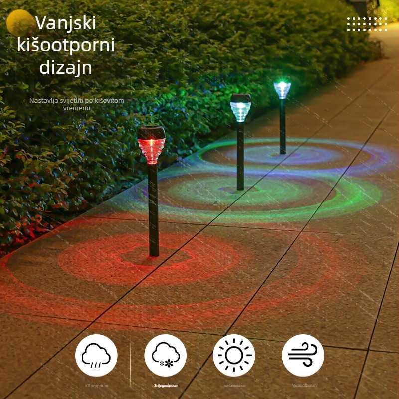 Solarna lampa i sjena za travnjak, ugradnja u dvorište, vrtni ukras, vanjska vodootporna LED noćna lampa, krajobrazna atmosferska lampa