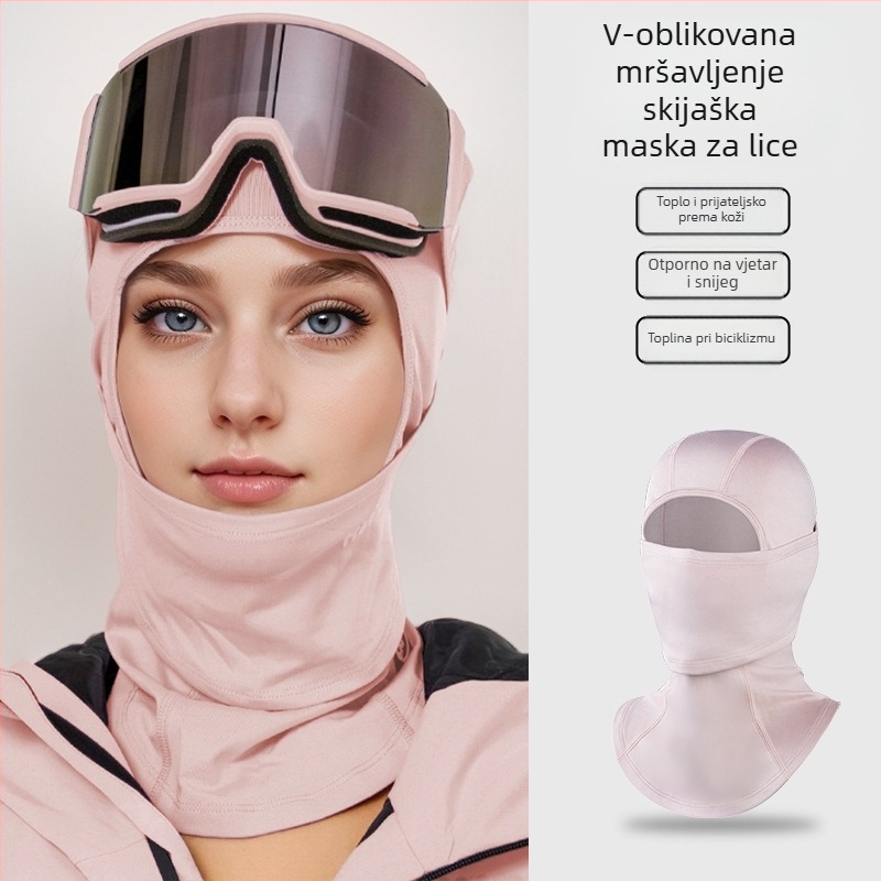 Zimska vanjska skijaška maska za motocikl, otporna na vjetar, hladnoću, topla pokrivala za glavu s flisom, šal za lice za muškarce