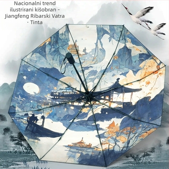 Japanski stil kišobrana, književni kišobran, mali svježi vinilni retro sklopivi lagani studentski prijenosni kišobran, automatski, 70% popusta na sunčani kišobran