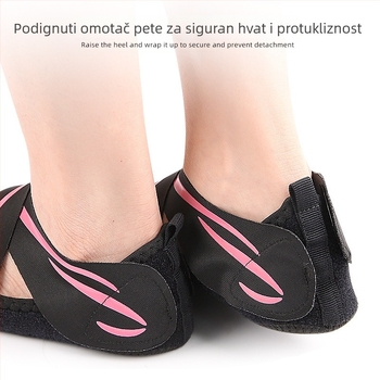 Cipele za jogu s mekim potplatom, za unutarnju upotrebu, pilates, otvoreni prsti, široki, podesivi remenčić, silikonske, protuklizne, sportske cipele za jogu