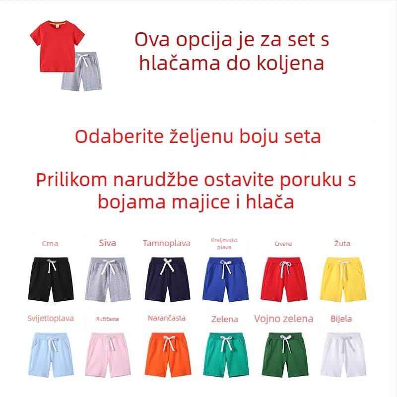 Dječja majica kratkih rukava za dječake, ljetna nova dječja odjeća s pola rukava, studentska korejska pamučna djevojčica, hlače kratkih rukava, odijelo od dva dijela