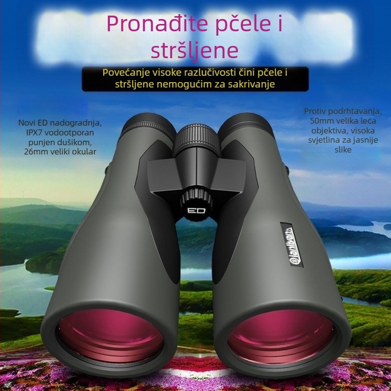 Veleprodajni dvogled ultra visoke razlučivosti 12X50 s velikim okularom i stvarnim otvorom blende, profesionalni noćni vid velike snage