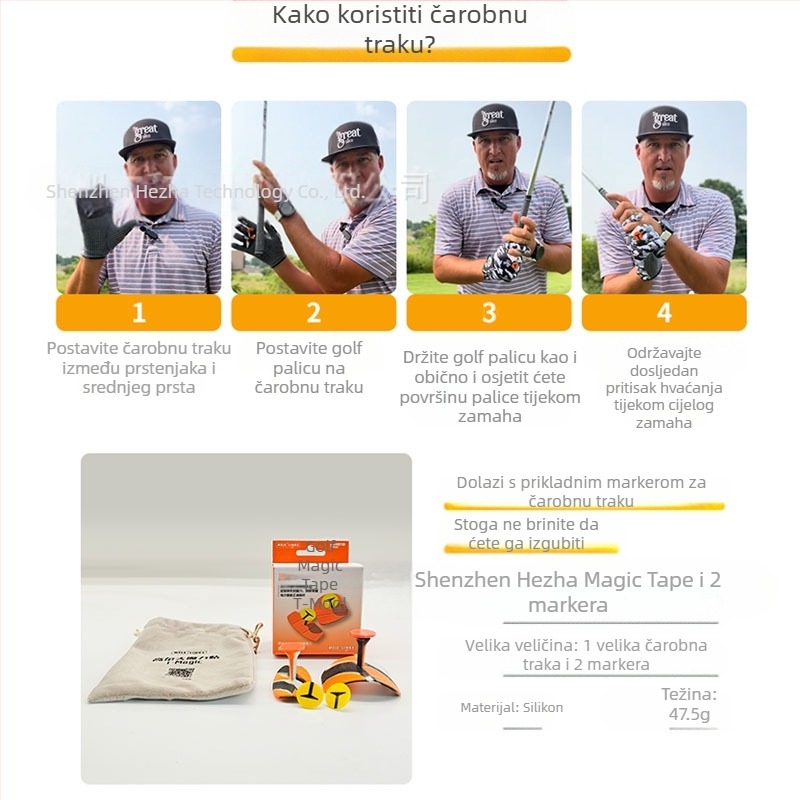 Merlot nove magične naljepnice za golf, kontrola hvata, naljepnice za palice, uklanjanje hvata, smanjenje trenja, korektor hvata