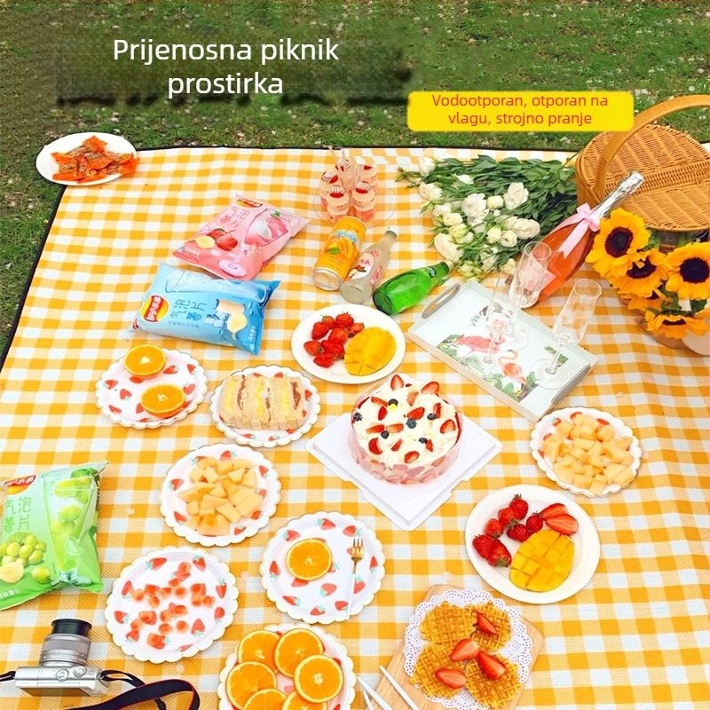 Prostirka za piknik, vodootporna prostirka, vanjska prostirka za piknik, vodootporna zadebljana oxfordska tkanina, PE netkana torba za piknik