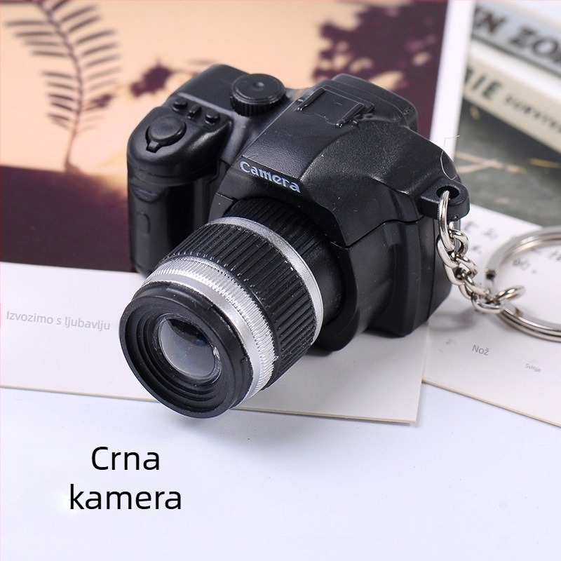 Kreativni LED svjetlosni privjesak za ključeve, simulacija zvuka, SLR fotoaparat, slatki privjesak za ključeve, torba, privjesak