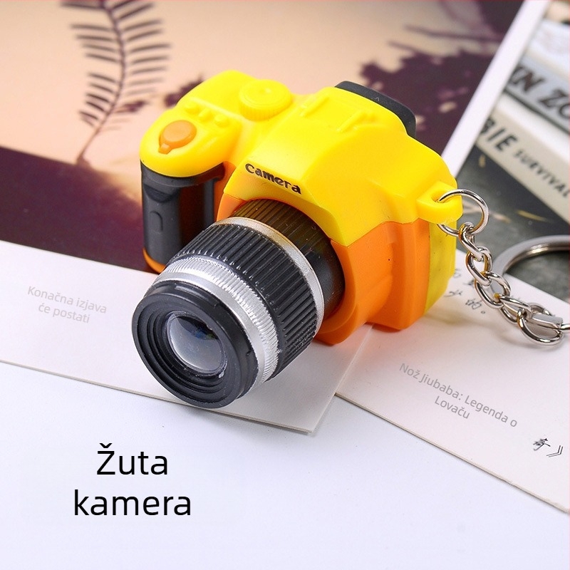 Kreativni LED svjetlosni privjesak za ključeve, simulacija zvuka, SLR fotoaparat, slatki privjesak za ključeve, torba, privjesak