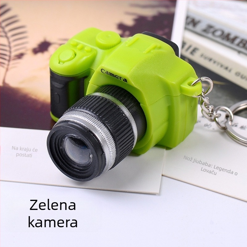 Kreativni LED svjetlosni privjesak za ključeve, simulacija zvuka, SLR fotoaparat, slatki privjesak za ključeve, torba, privjesak