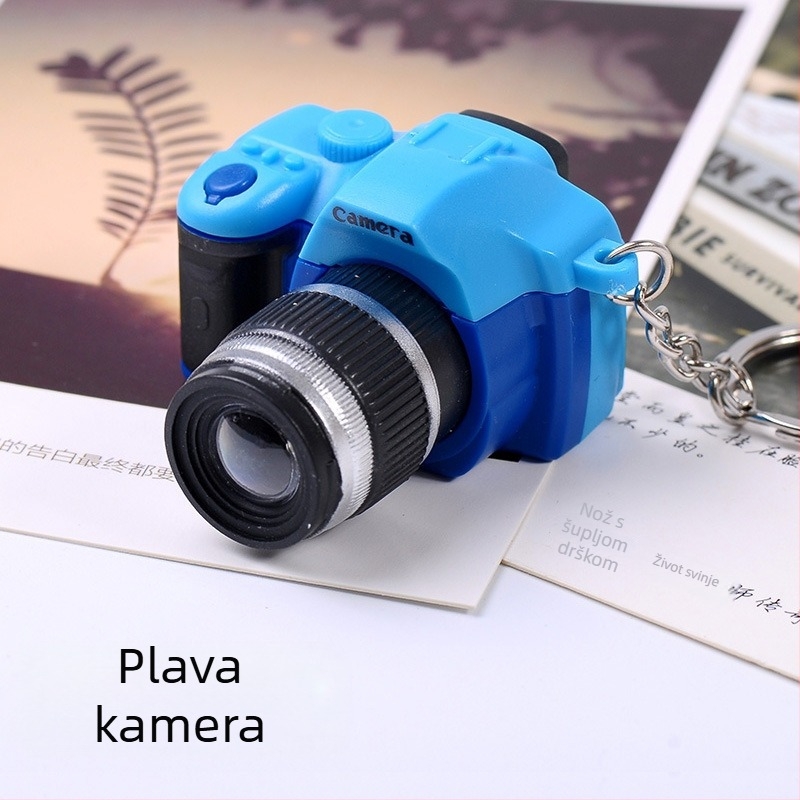 Kreativni LED svjetlosni privjesak za ključeve, simulacija zvuka, SLR fotoaparat, slatki privjesak za ključeve, torba, privjesak