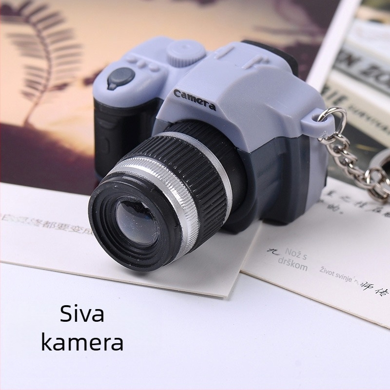 Kreativni LED svjetlosni privjesak za ključeve, simulacija zvuka, SLR fotoaparat, slatki privjesak za ključeve, torba, privjesak