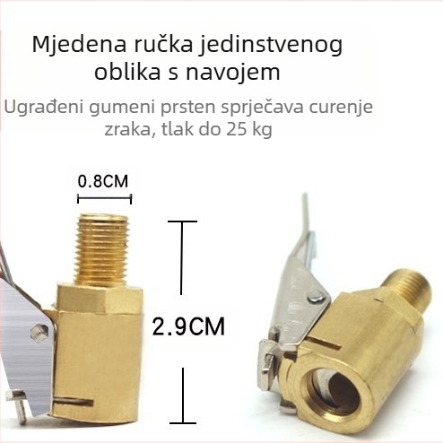Izravna prodaja auto pumpe za zrak za automobil, glava za brzo punjenje s jednim dvostrukim cilindrom, brzim konektorom za zračnu pumpu, adapterom za mlaznicu za gume